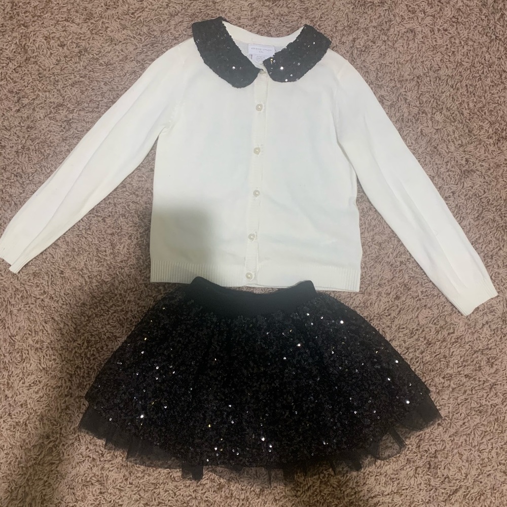 2 Piece Sequence Skirt & Sweater Set